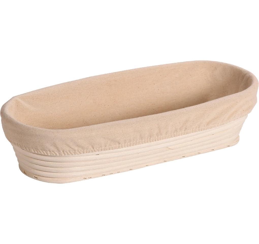 Kesper Gärkörbchen oval 15 × 35 × 8 cm, Rattan/Baumwolle, Creme