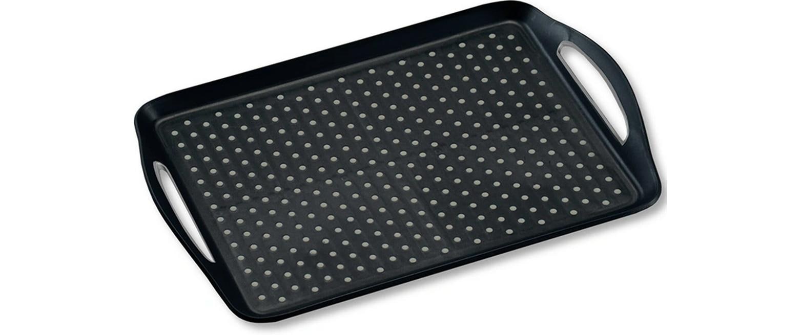 Kesper Serviertablett 32 × 45,5 × 4,5 cm, Polypropylen (PP), Schwarz, mit Griff, rutschfest