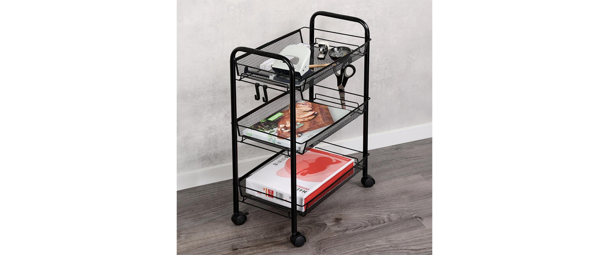 Kesper Rollwagen – Metall – Schwarz – 440 × 635 × 260 mm