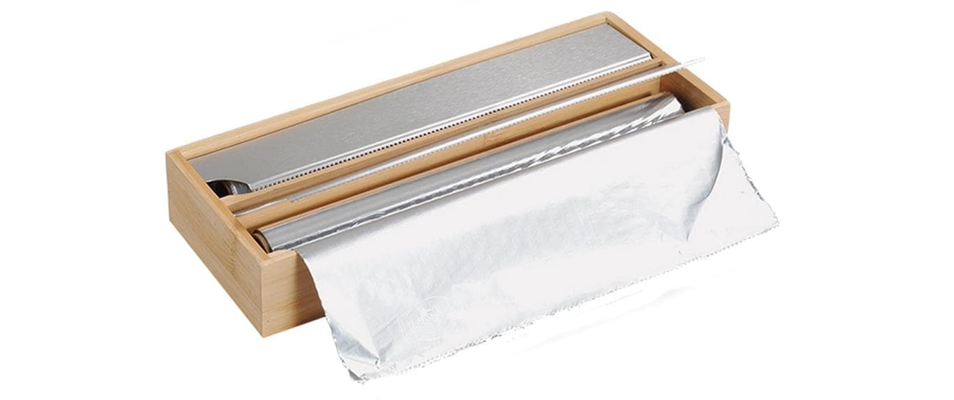 Kesper Utensilienhalter (wandmontiert) 35 × 13 × 5,5 cm, Bambus/Edelstahl, braun, für 2 Rollen