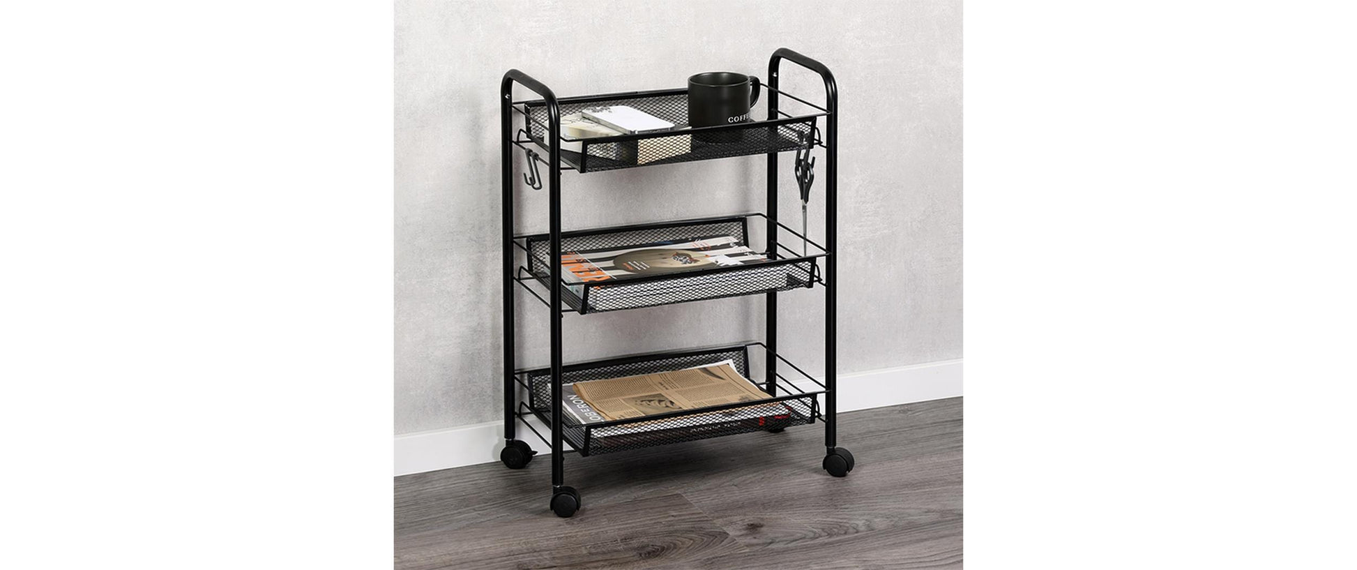 Kesper Rollwagen – Metall – Schwarz – 440 × 635 × 260 mm