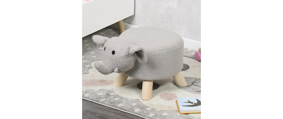 Kesper Kinderstuhl Elefant – 47 × 25 × 25 cm – Kiefernholz & Polyester – Grau