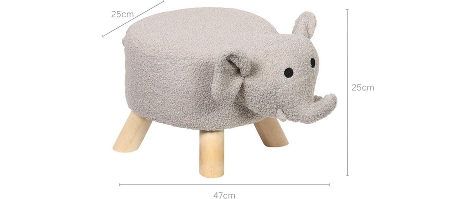 Kesper Kinderstuhl Elefant – 47 × 25 × 25 cm – Kiefernholz & Polyester – Grau