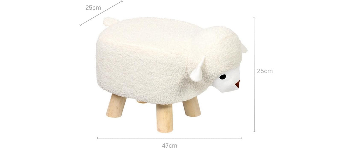 Kesper Schaf Kinderstuhl – 47 × 25 × 25 cm – Kiefernholz & Polyester – Weiss