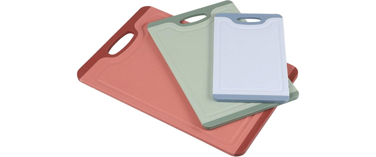 Kesper Schneidebrett 24,5 × 36,5 × 0,9 cm, Polypropylen (PP)/TPE, 3er-Set