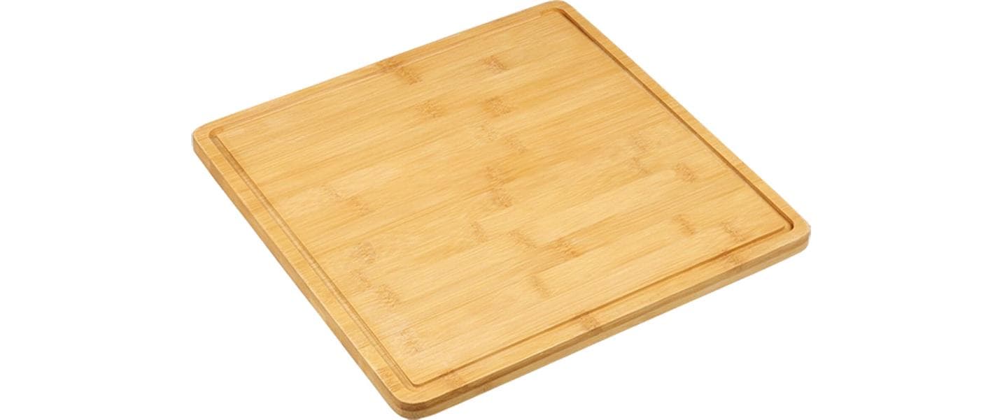 Kesper Schneidebrett 33 × 33 × 1,6 cm, Bambus, mit Saftrille, Braun