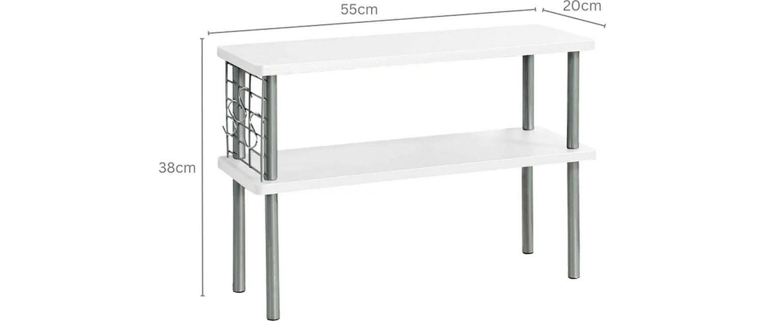 Kesper Küchenregal 2 Etagen, 55 × 20 × 38 cm, Metall/MDF, Weiss