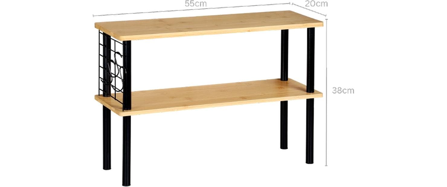 Kesper Wandhalterung 2 Etagen – Bambus/Metall – Braun – 550 × 380 × 200 mm
