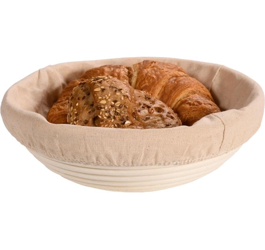 Kesper Gärkörbchen Ø 25 × 8 cm, Rattan/Baumwolle, Creme