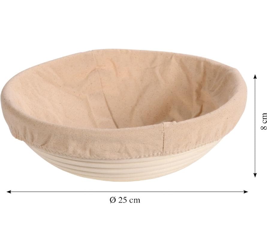 Kesper Gärkörbchen Ø 25 × 8 cm, Rattan/Baumwolle, Creme