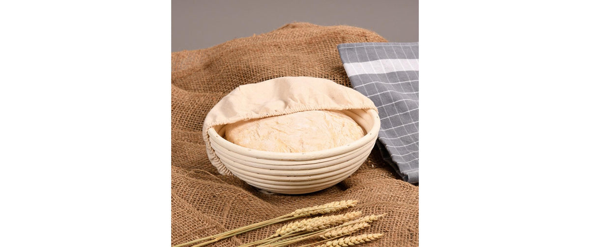 Kesper Gärkörbchen Ø 25 × 8 cm, Rattan/Baumwolle, Creme