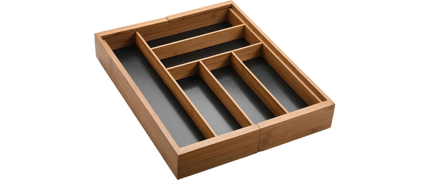 Kesper Ausziehbarer Besteckkasten, 35-57 × 43 × 5 cm, Bambus, Braun/Dunkelbraun