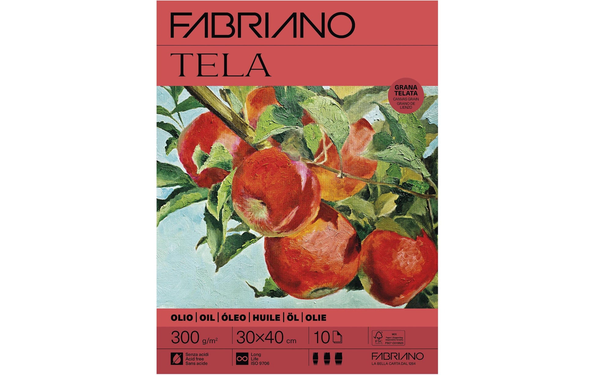 Fabriano Mixed Media Block – 30 × 40 cm – 300 g/m² – 10 Blatt, kaltgepresst, für Acryl