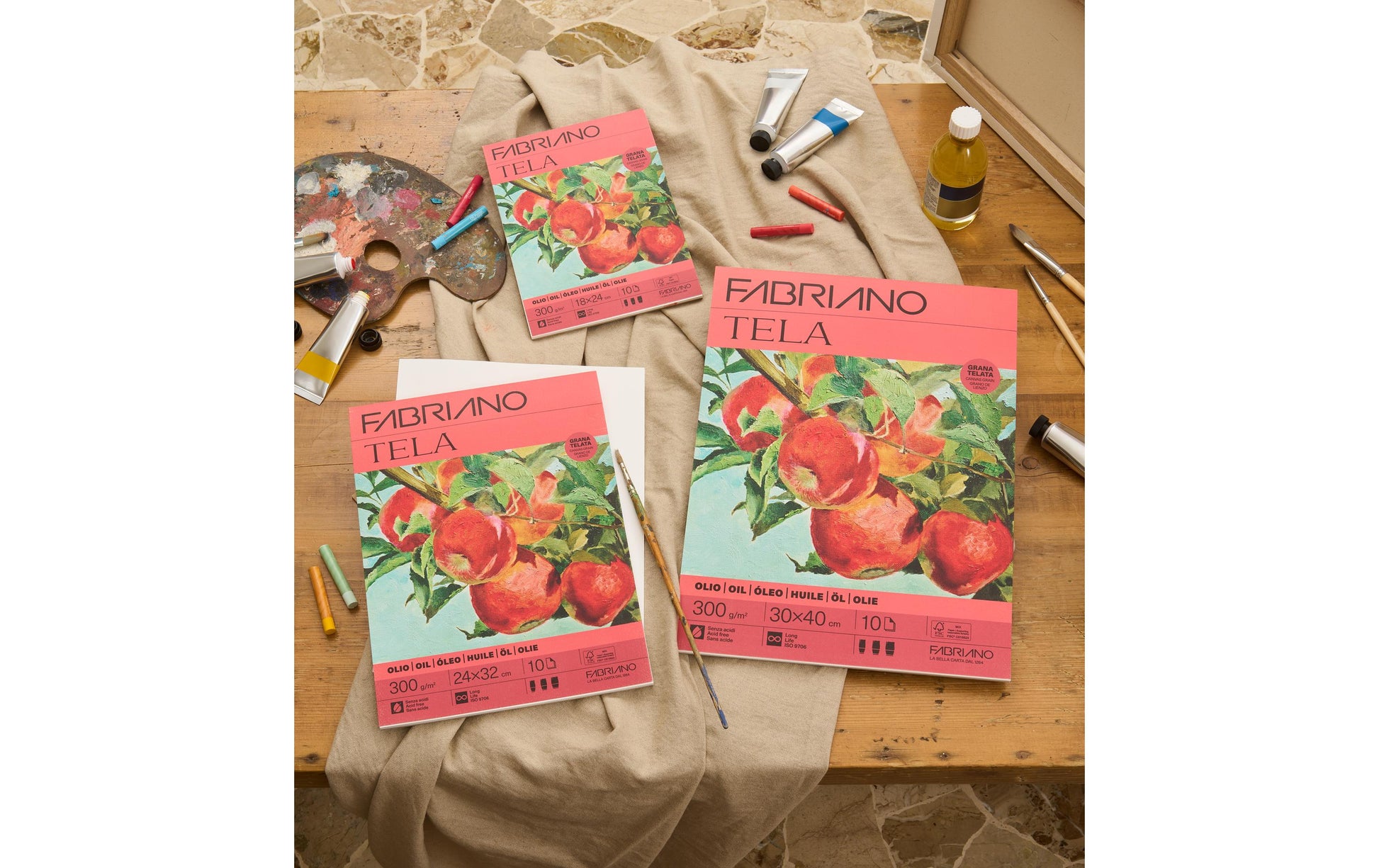 Fabriano Mixed Media Block – 30 × 40 cm – 300 g/m² – 10 Blatt, kaltgepresst, für Acryl