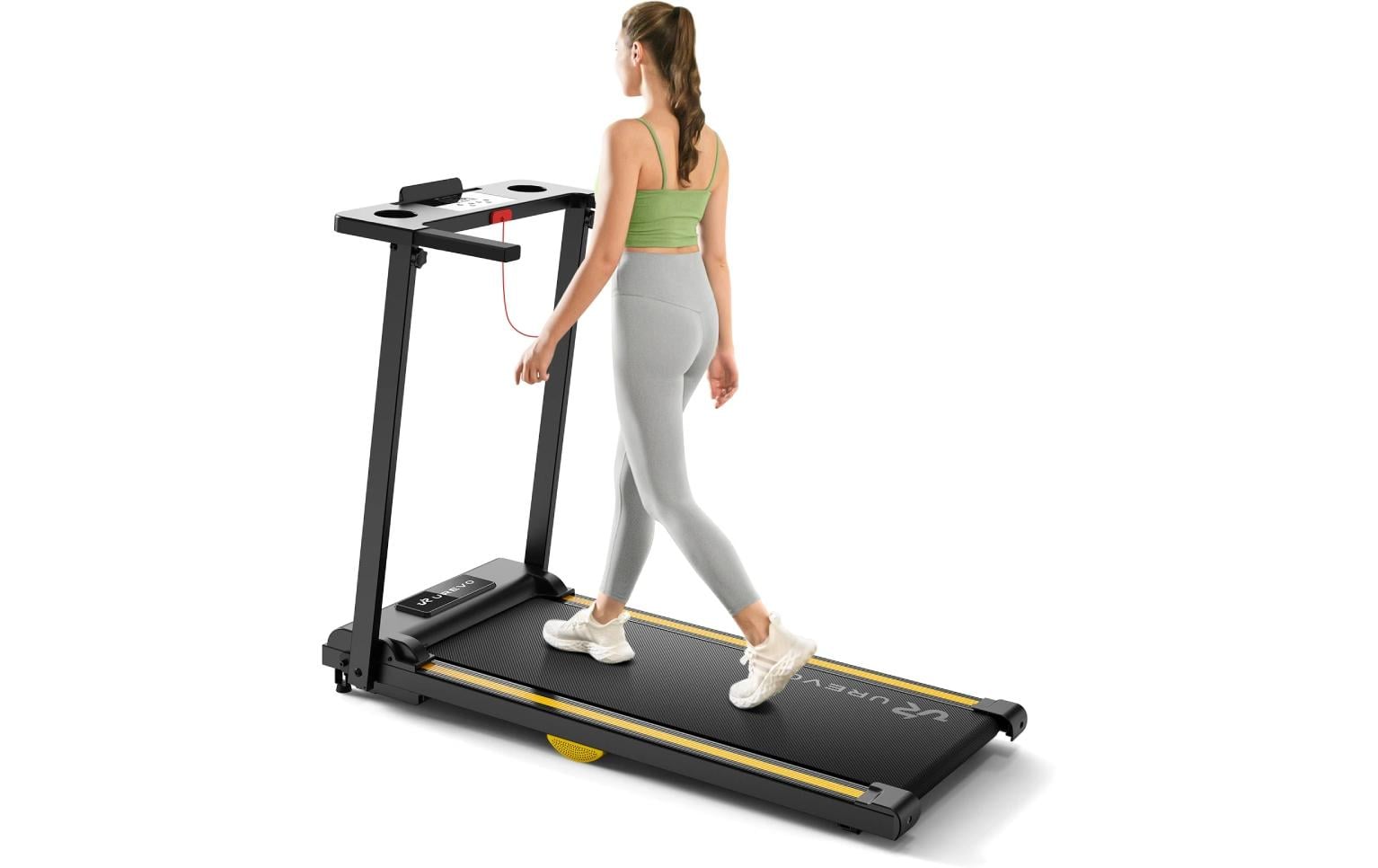 Urevo Foldi – Laufband Mini 2, 10 km/h, 120 kg – Orange/Schwarz