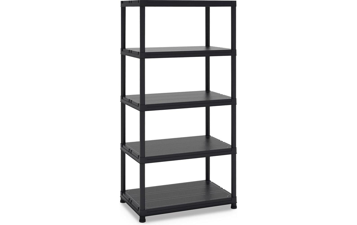Toomax Freistehendes Büro-/Lagerregal – 5 Böden – 90 × 60 × 180 cm – 100 kg/Boden – Schwarz – Kunststoff
