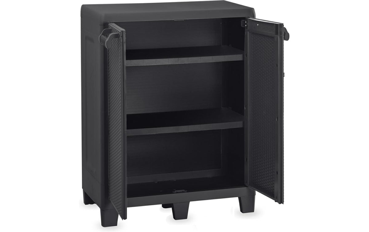 Toomax Santorini XL – Aktenschrank, 2 Tablare, Kunststoff, 781 × 490 × 1008 mm, Schwarz