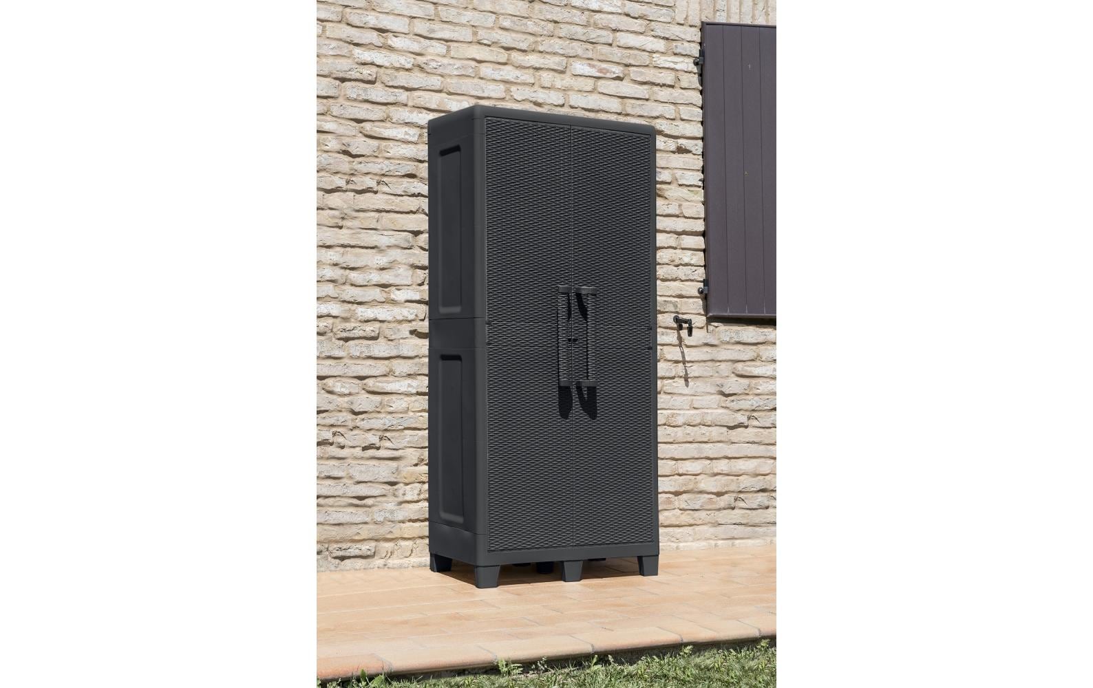 Toomax Schrank Santorini XL – 4 Tablare, Kunststoff, 780 × 490 × 1820 mm, schwarz