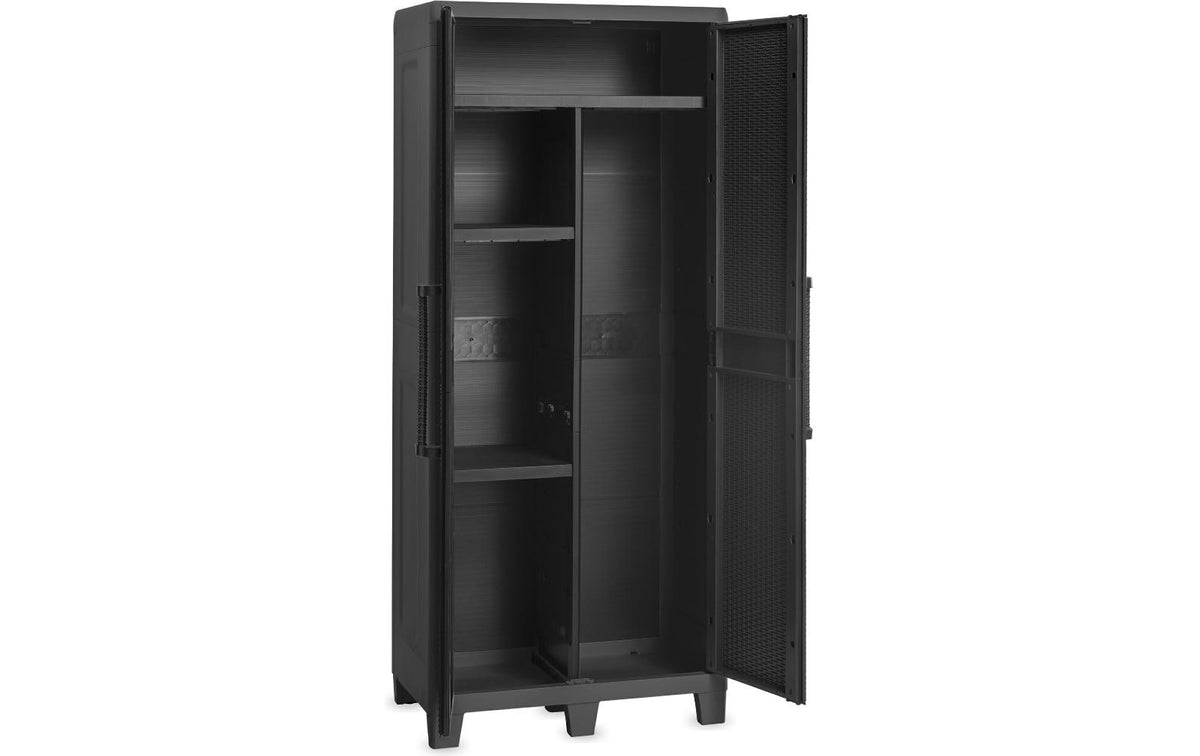 Toomax Santorini XL – Aktenschrank, 5 Tablare, Kunststoff, 780 × 490 × 1820 mm, Grau/Schwarz