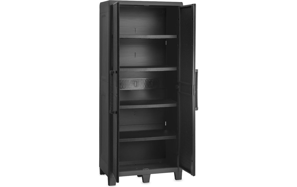 Toomax Schrank Santorini XL – 4 Tablare, Kunststoff, 780 × 490 × 1820 mm, schwarz