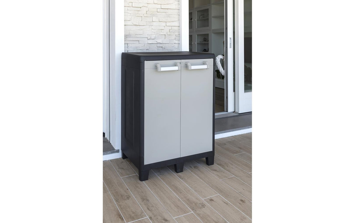 Toomax Aktenschrank, 2 Tablare, Kunststoff, 790 × 244 × 455 mm, Grau