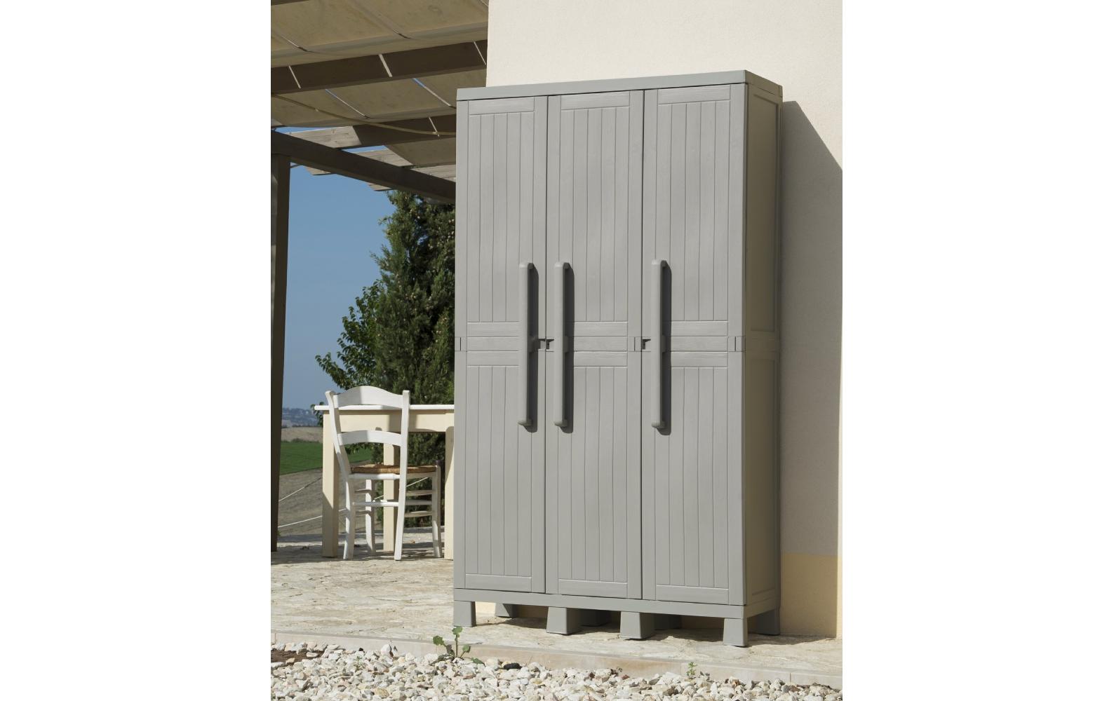 Toomax Aktenschrank, 4 Tablare, Kunststoff, 965 × 381 × 1727 mm, Warmgrau