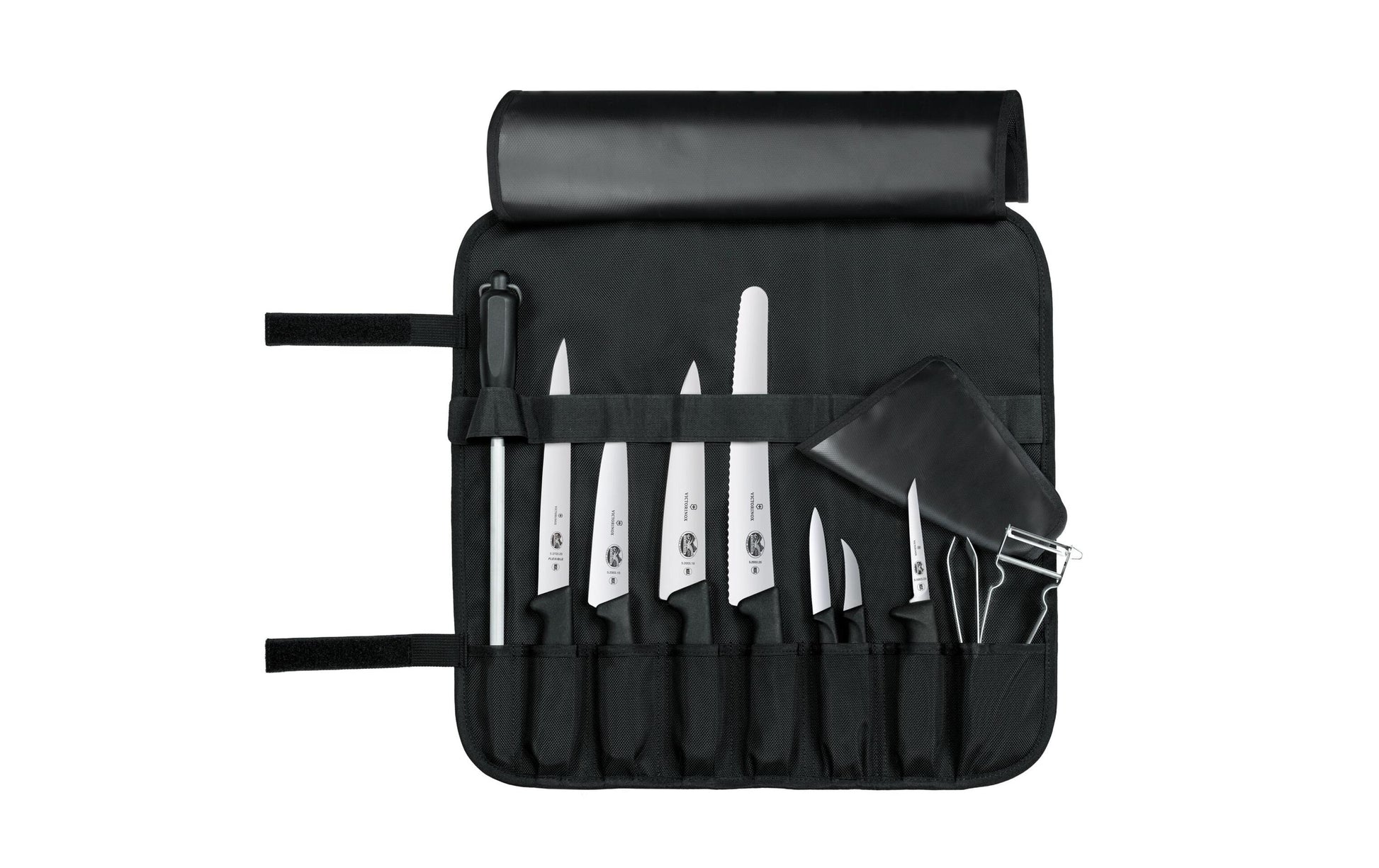 Victorinox 10-teiliges Messerset, Edelstahlklingen, schwarzer Kunststoffgriff