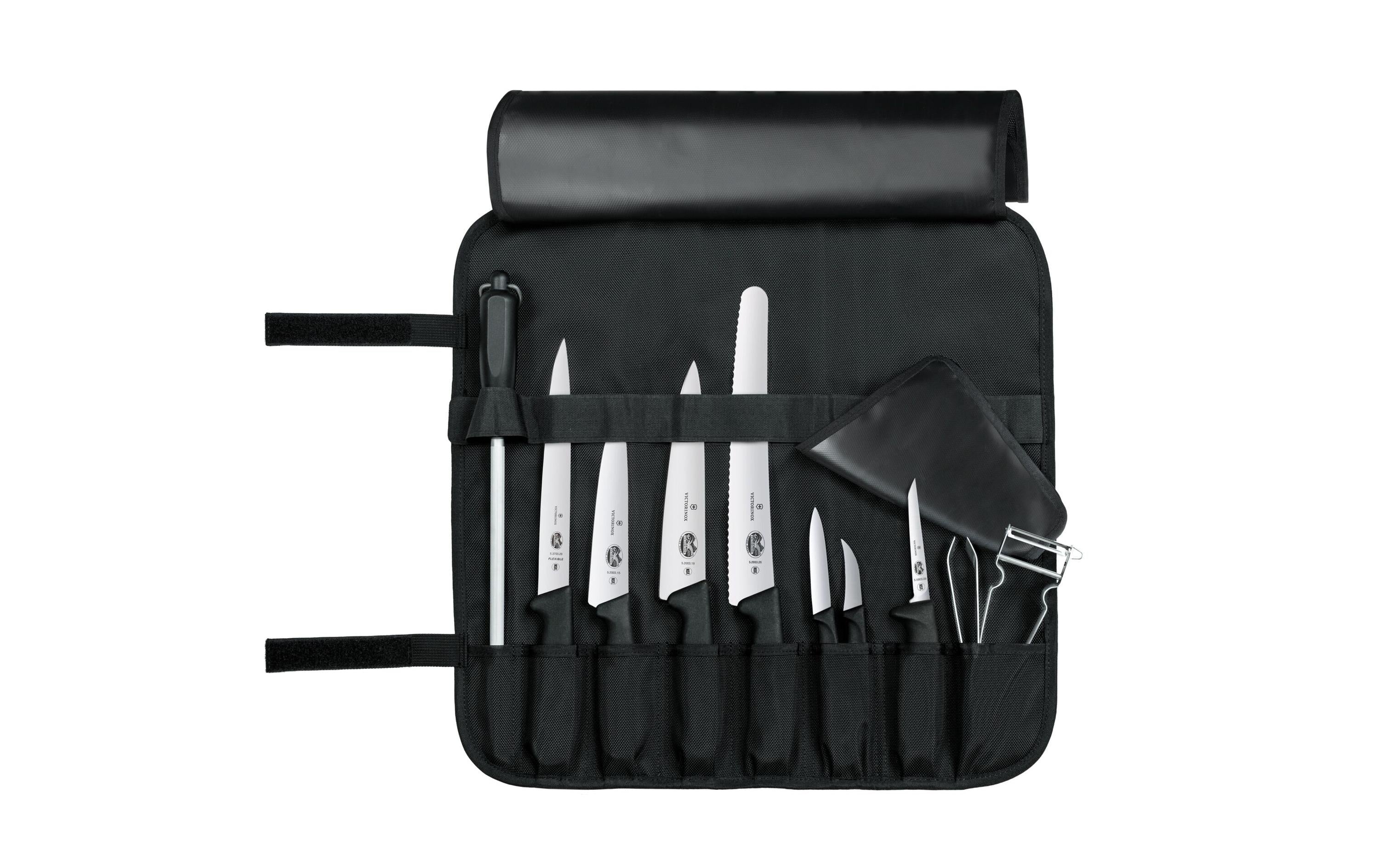 Victorinox 10-teiliges Messerset, Edelstahlklingen, schwarzer Kunststoffgriff