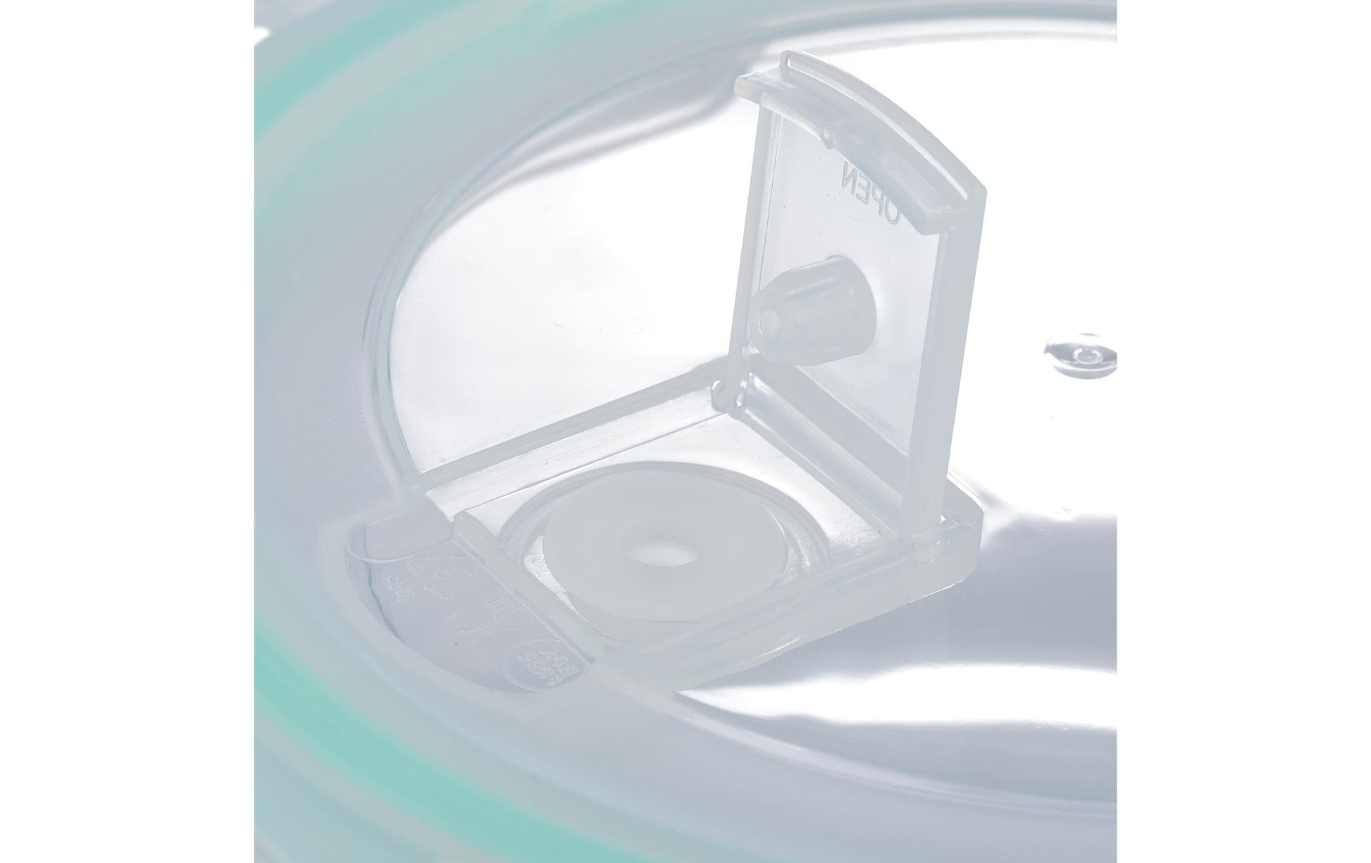 Relaxdays Vorratsdose 400 ml, Ø 14 × 6 cm, Glas/Polypropylen (PP)/Silikon, transparent/türkis/weiss