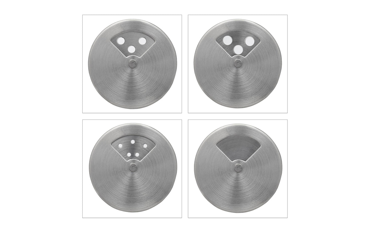 Relaxdays Streudose 90 ml, Ø 5 × 8,5 cm, Glas/Edelstahl/Kunststoff, transparent/silber