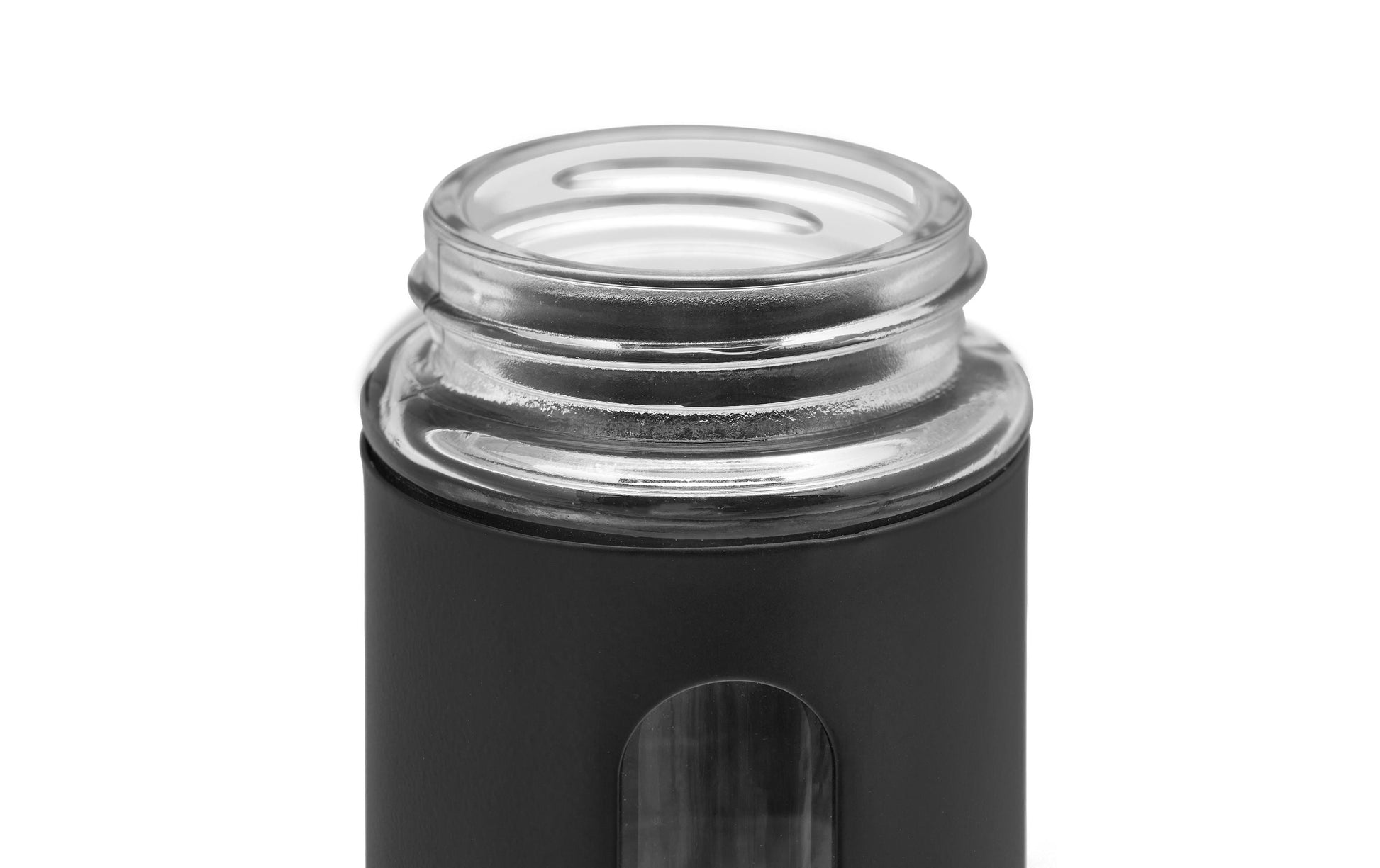 Relaxdays Streudose 900 ml, Ø 5 × 8,5 cm, Edelstahl/Glas, 12er-Set, Schwarz/Silber/Transparent