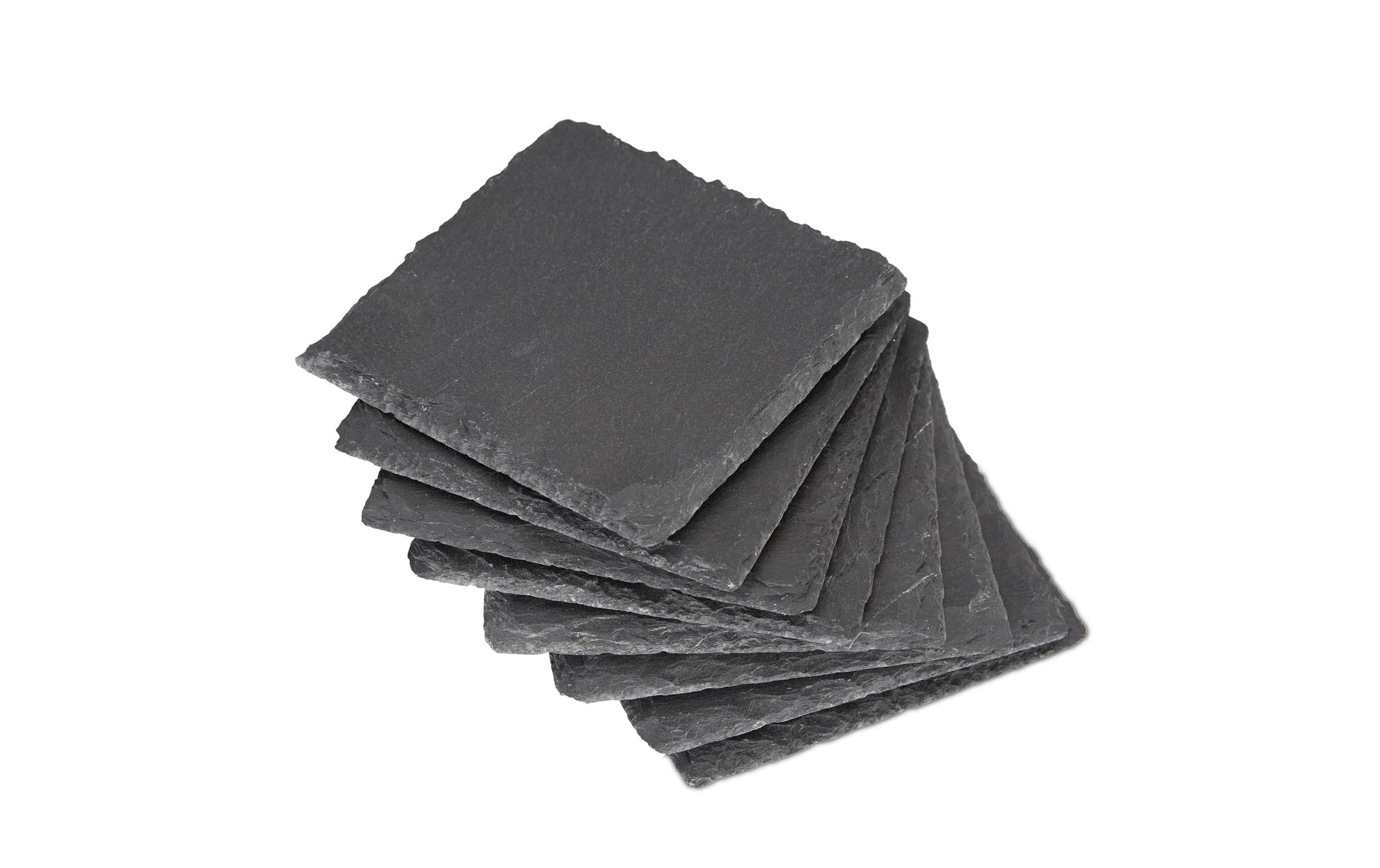 Relaxdays Glasuntersetzer – 8er Set, Ø 10 cm, H 0,2 cm, Schiefer/Filz, Grau