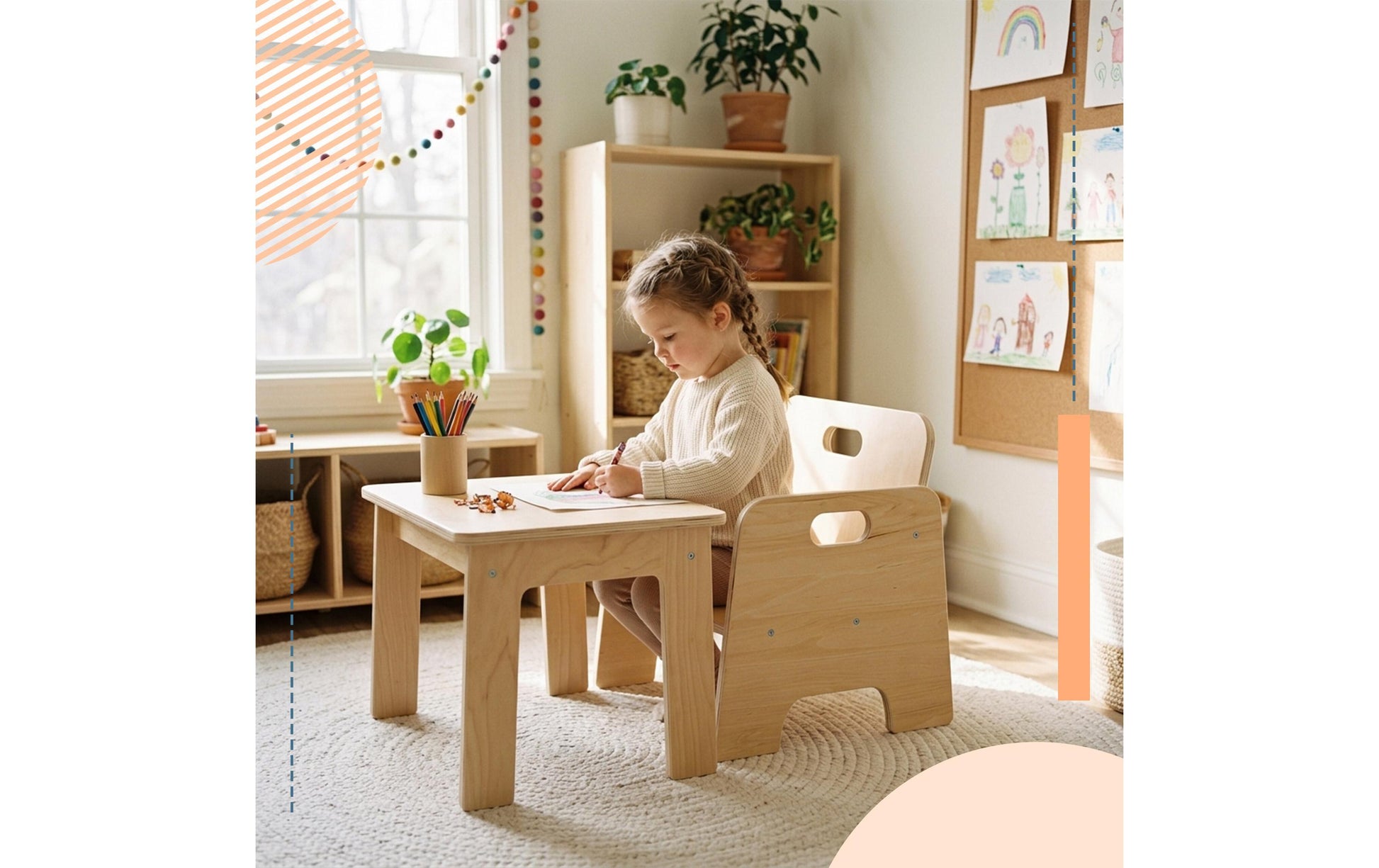 Relaxdays Kinderstuhl – 33 × 29 × 32 cm – Holz – Braun
