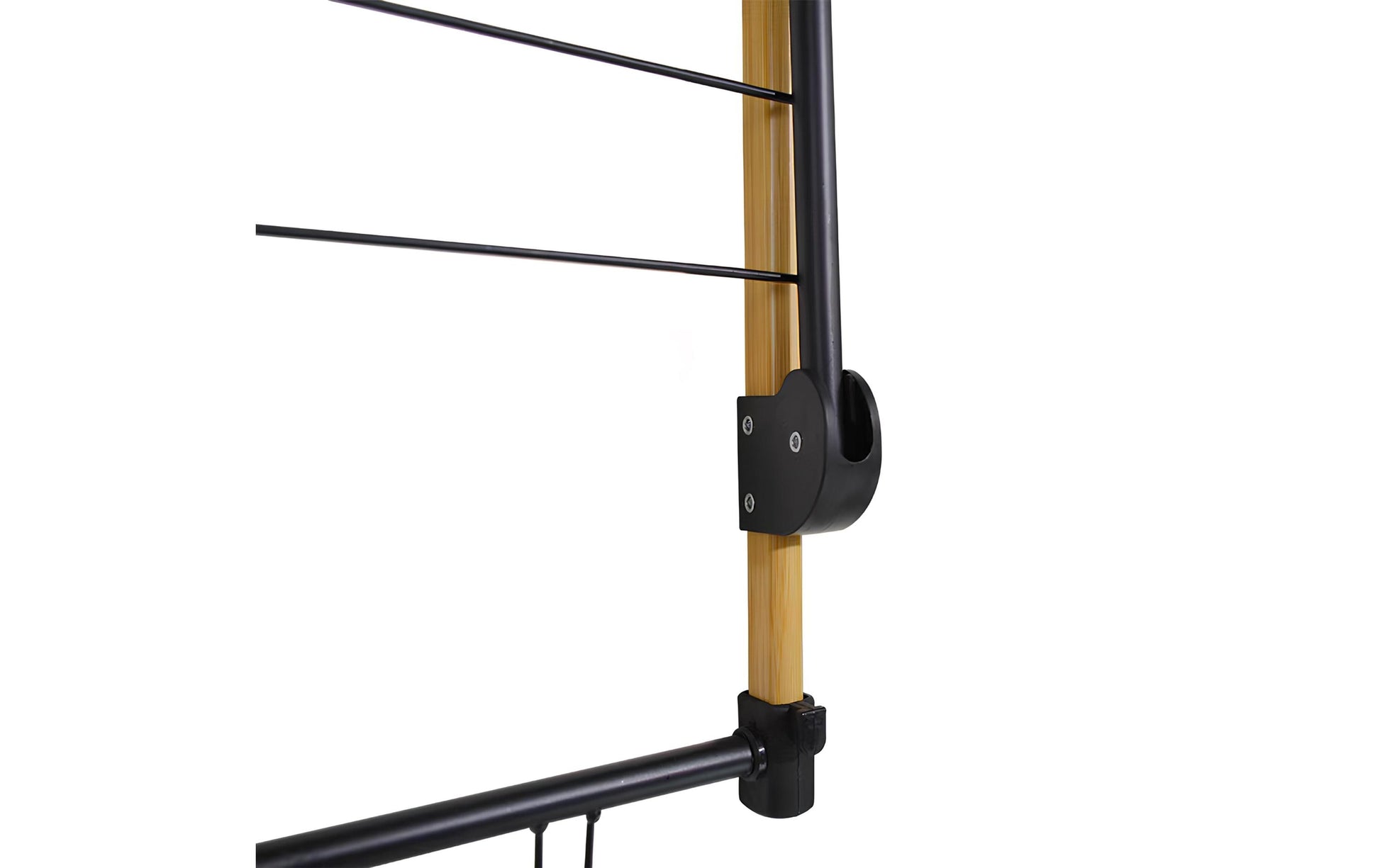 Relaxdays Tür-Trocknergestell – 1,7 m Leinenlänge – Stahl, Bambus, Kunststoff, Braun/Schwarz – 45 × 30 × 40 cm