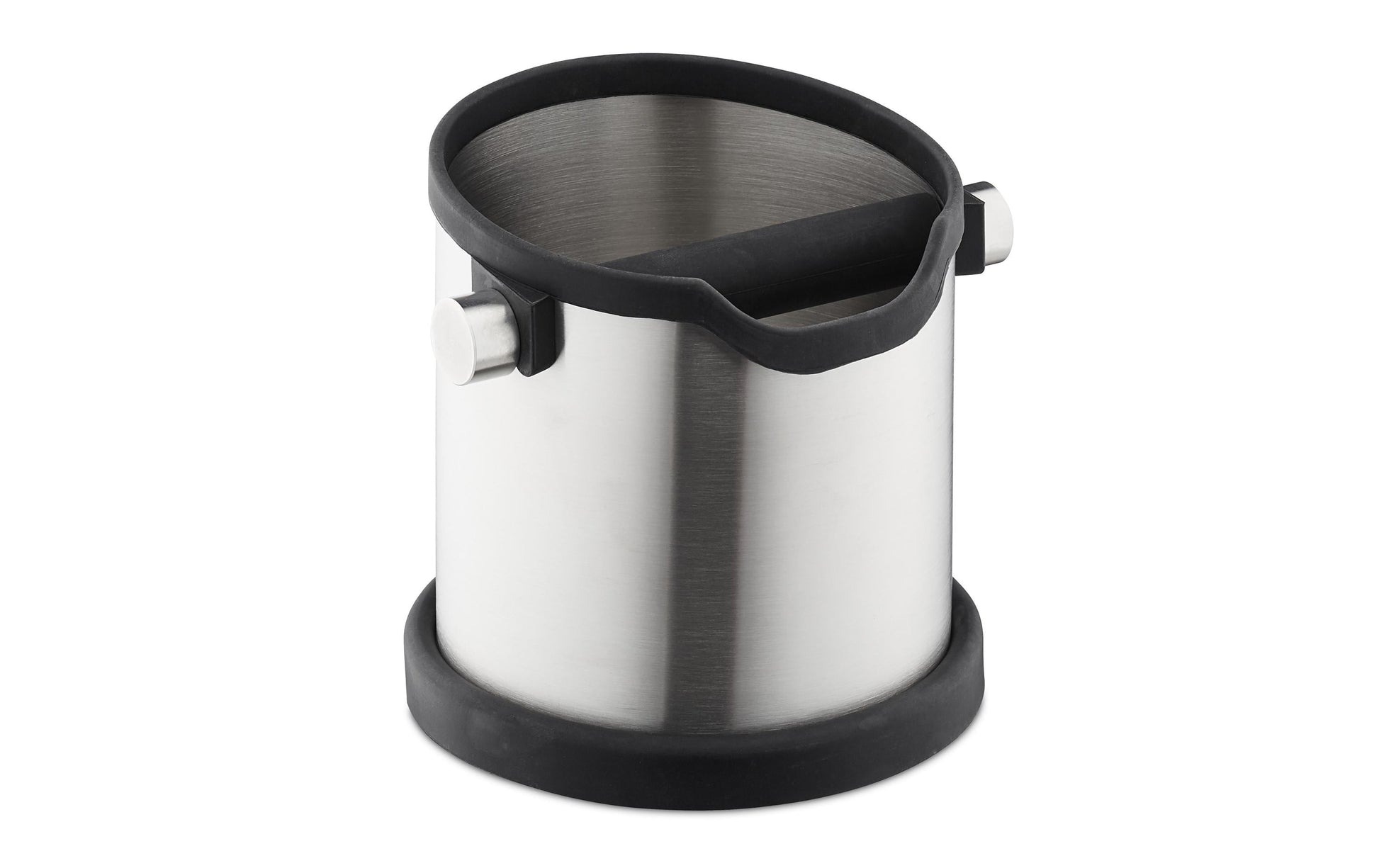 Relaxdays Abklopfbehälter für Kaffeesatz – 1,8 l, für Siebträgermaschine, Edelstahl