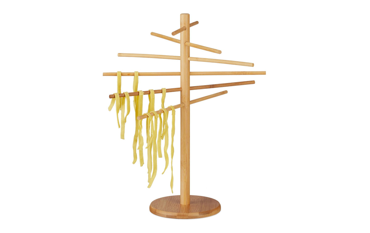 Relaxdays Nudeltrockner 34 × 34 × 41 cm, Holz, Hellbraun