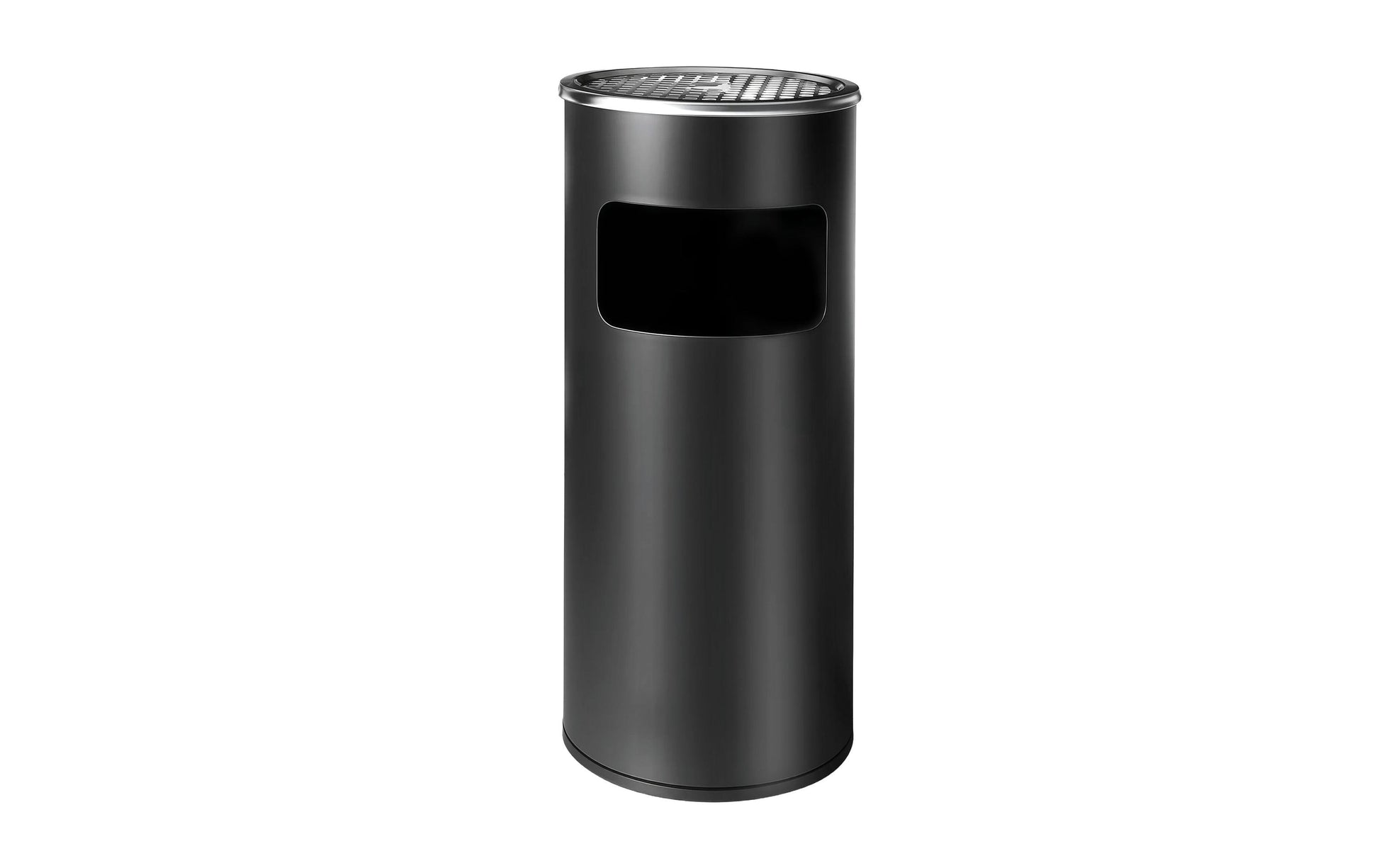Relaxdays Standascher – 30 l – Edelstahl, rund – schwarz/silber – mit Innenkübel