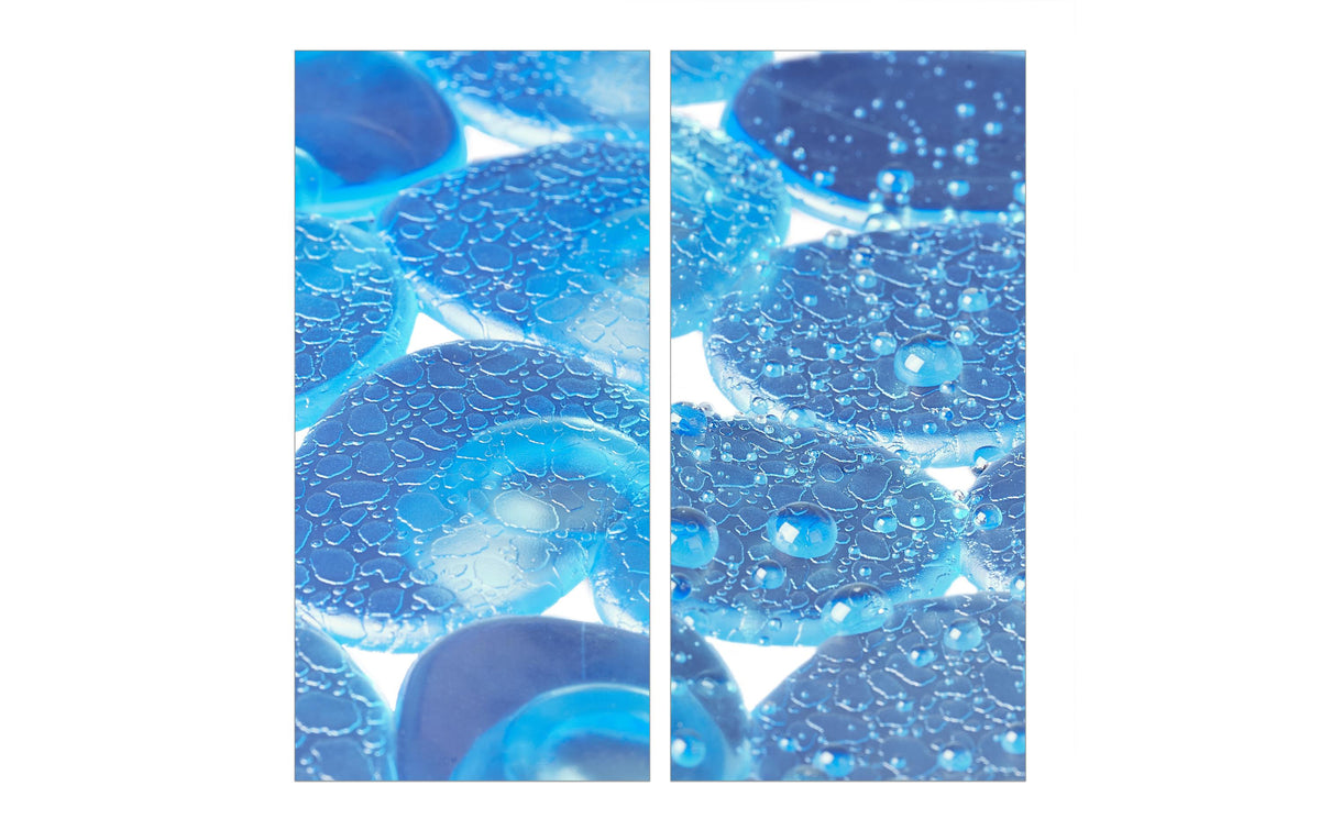Relaxdays Rutschfeste Badematte – 35,5×68×0,7 cm, Polyvinylchlorid (PVC), Hellblau
