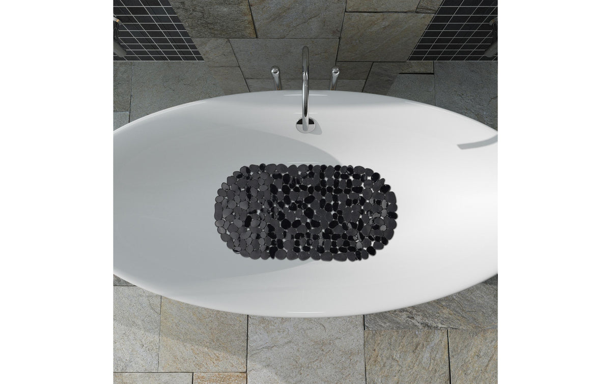 Relaxdays Badewannenmatte – 36×68×0,5 cm, PVC, Schwarz