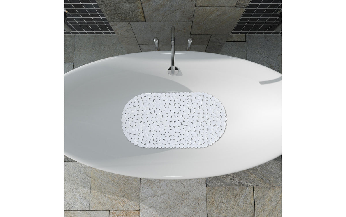 Relaxdays Rutschfeste Badematte – 36×68 cm, PVC, Weiss