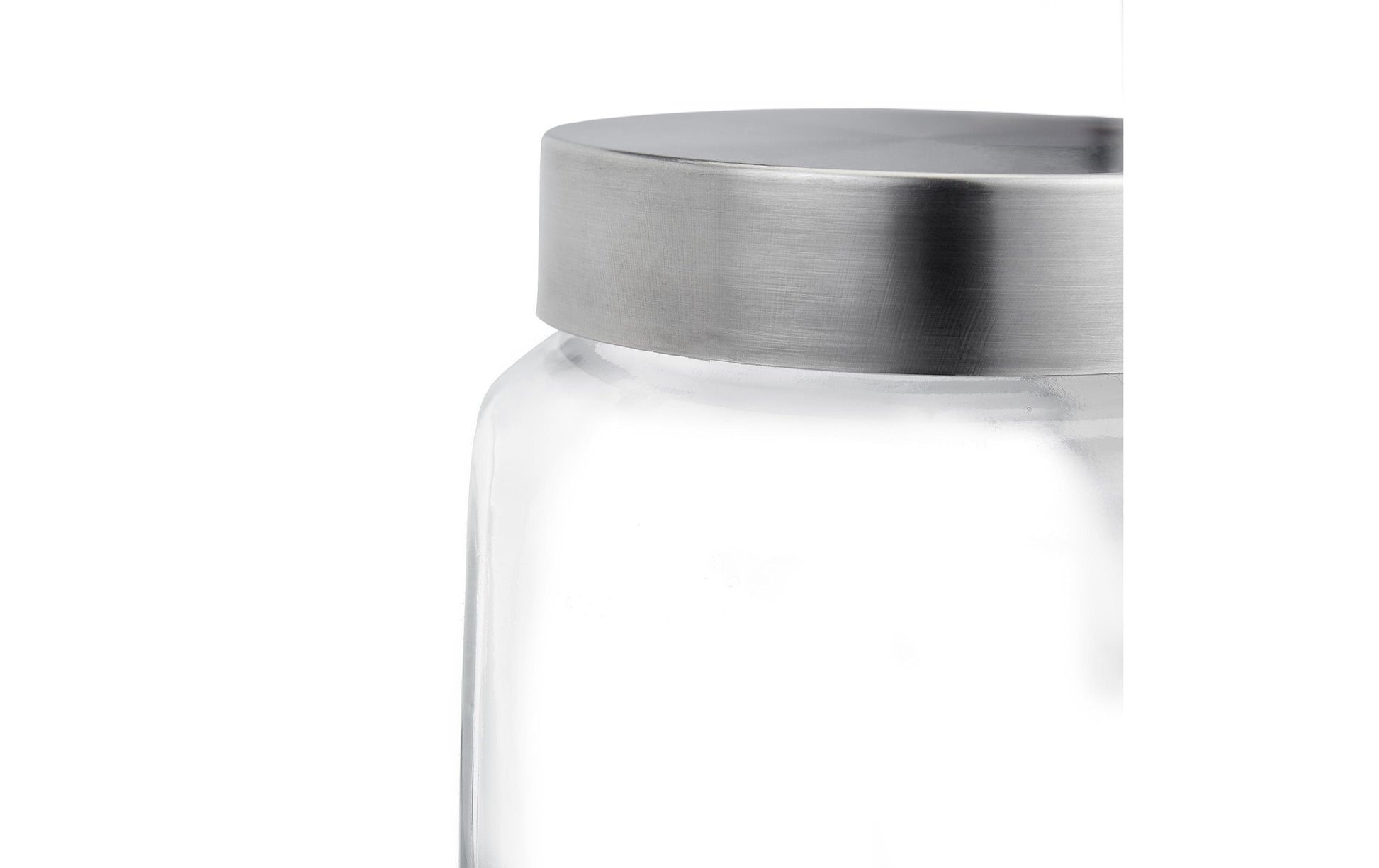 Relaxdays Vorratsglas – 4er Set, 1,5 l, 17,0 × 11,0 × 16,0 cm, Glas, Transparent/Silber, mit Schraubverschluss