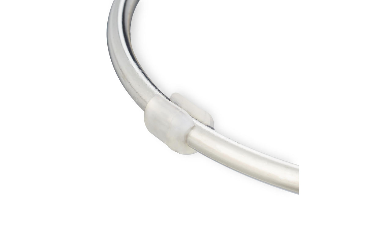 Relaxdays Bananenhalter mit Haken Ø 16,5 × 33 cm, Eisen/Gummi, Silber