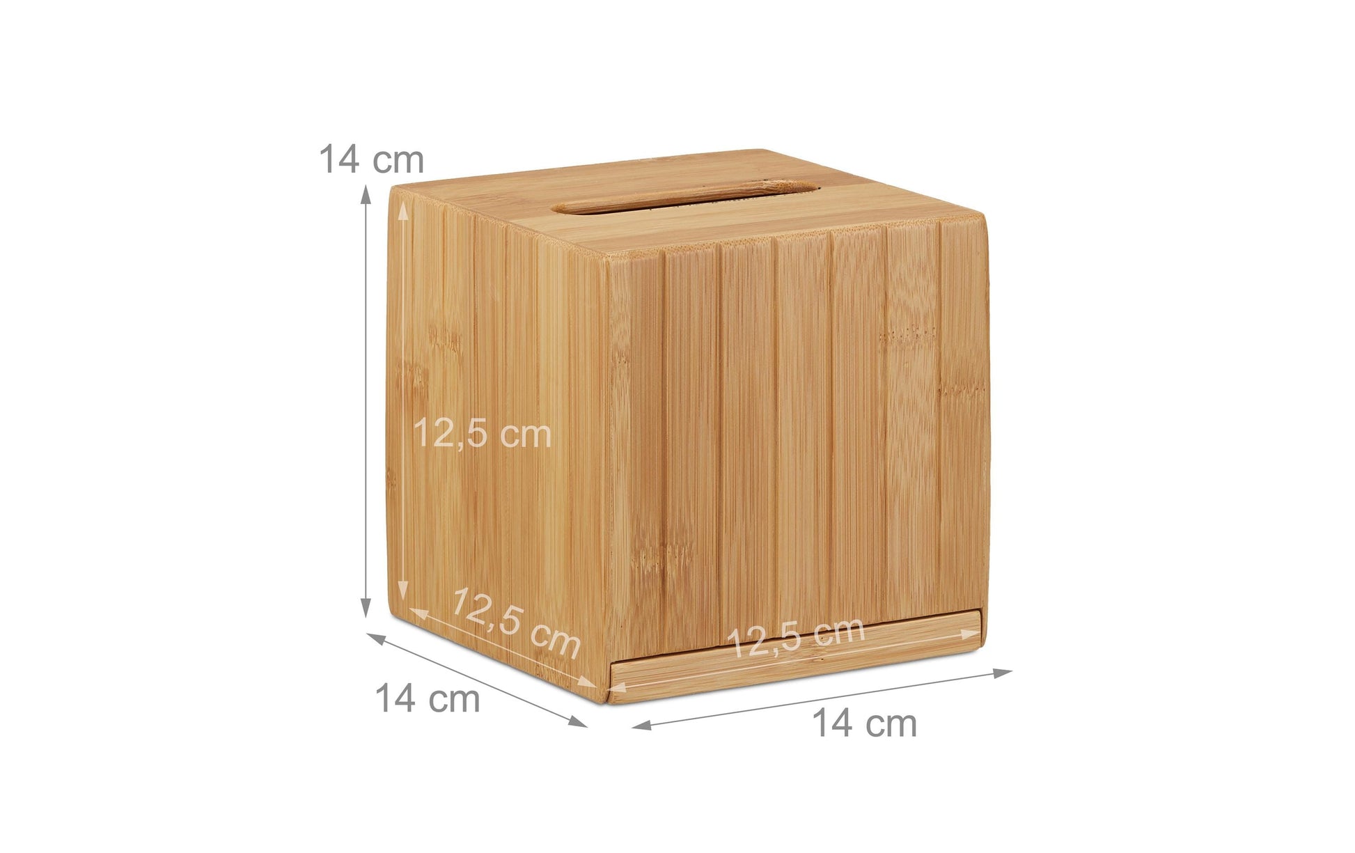 Relaxdays Kosmetiktuchbox – freistehend, Holz, Beige