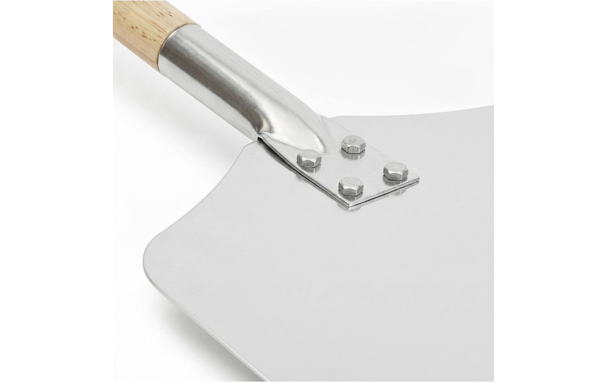 Relaxdays Pizzaschaufel 30,5 × 79 × 3 cm, Aluminium/Holz, hellbraun/silber