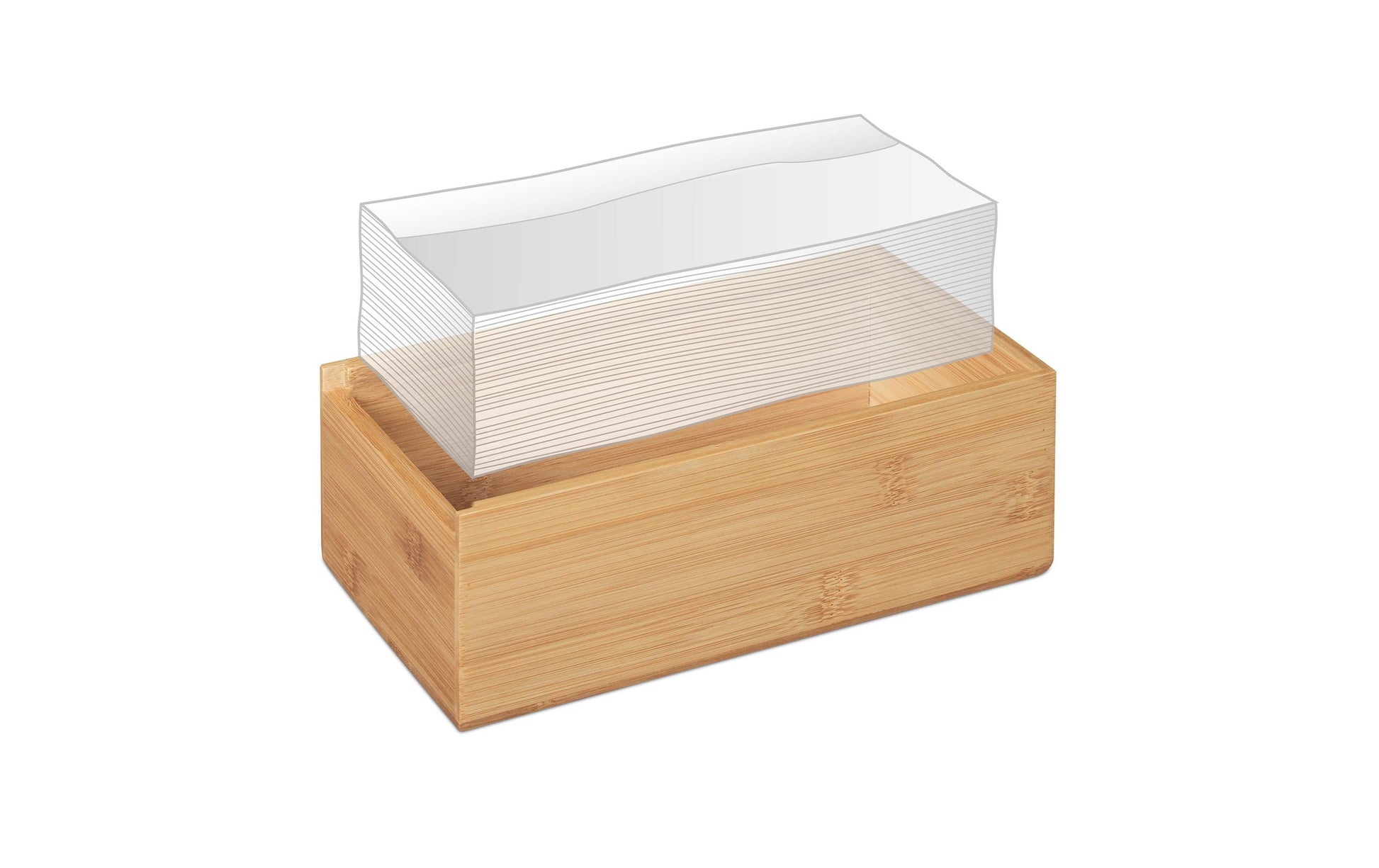Relaxdays Kosmetiktuchbox – freistehend, Bambus, 24,5×8,5×13,5 cm
