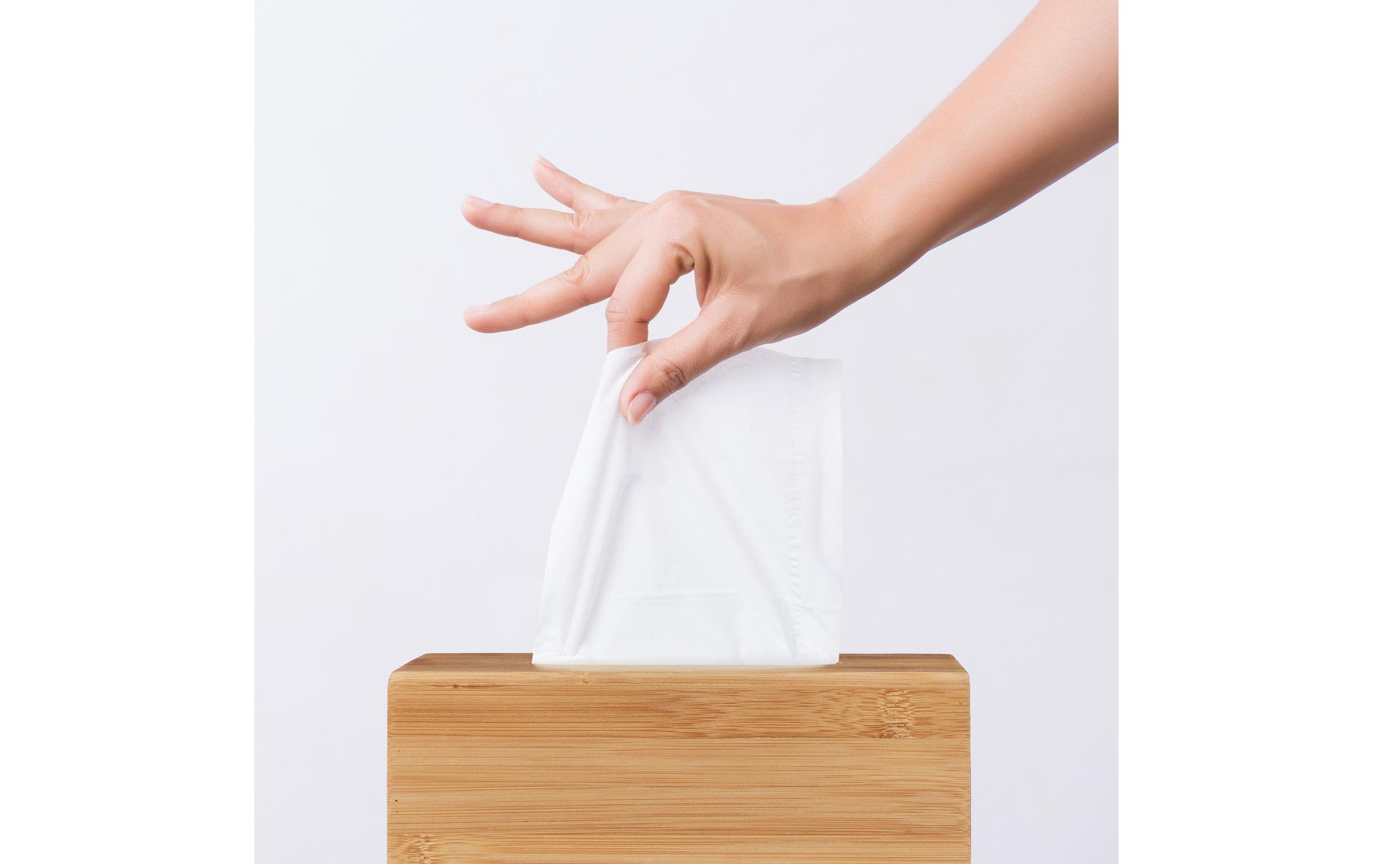 Relaxdays Kosmetiktuchbox – freistehend, Bambus, 24,5×8,5×13,5 cm