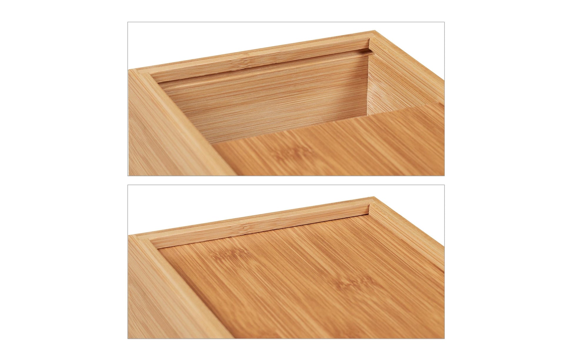Relaxdays Kosmetiktuchbox – freistehend, Bambus, 24,5×8,5×13,5 cm