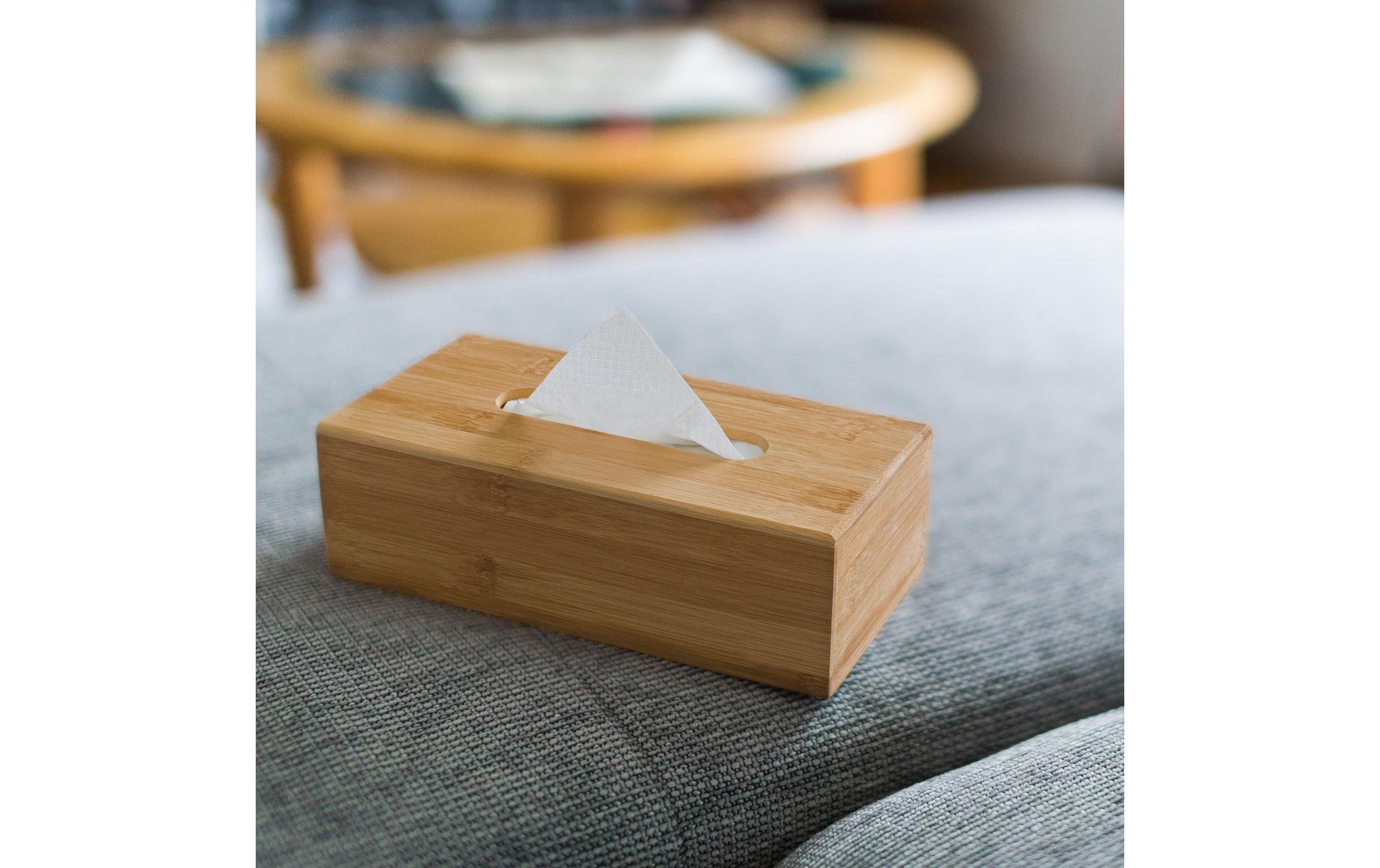 Relaxdays Kosmetiktuchbox – freistehend, Bambus, 24,5×8,5×13,5 cm