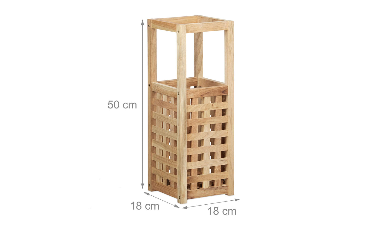 Relaxdays Schirmständer – Holz, Braun/Hellbraun, 18 × 18 × 50 cm
