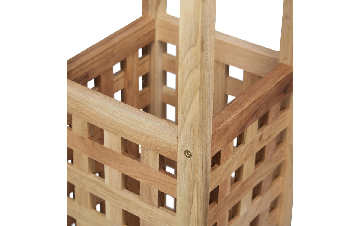 Relaxdays Schirmständer – Holz, Braun/Hellbraun, 18 × 18 × 50 cm